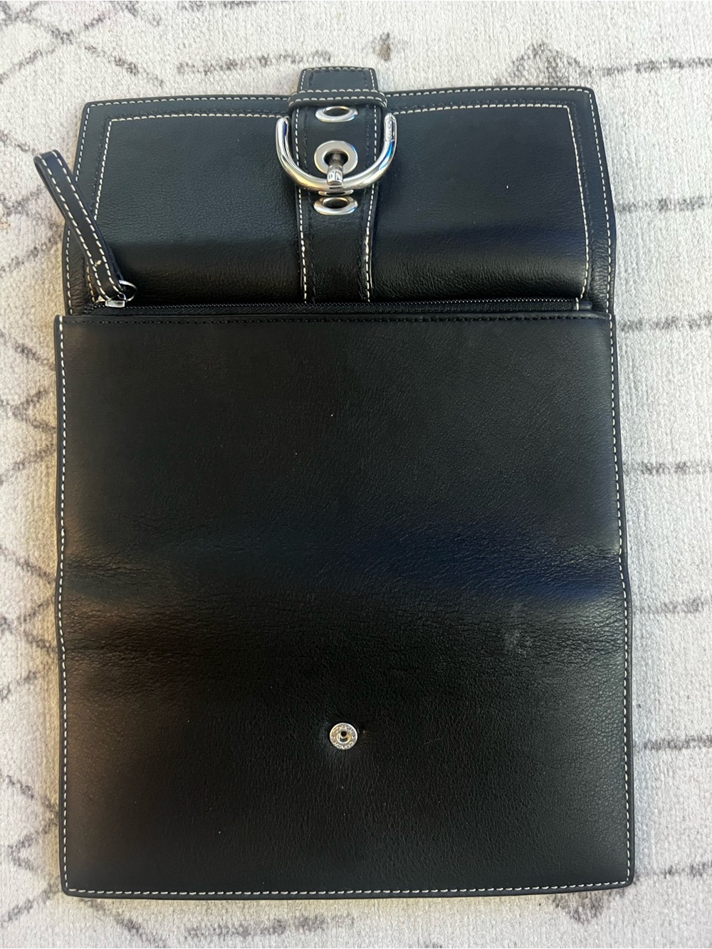 Coach Black Leather Wallet with Silver Buckle - Picture 2 of 3